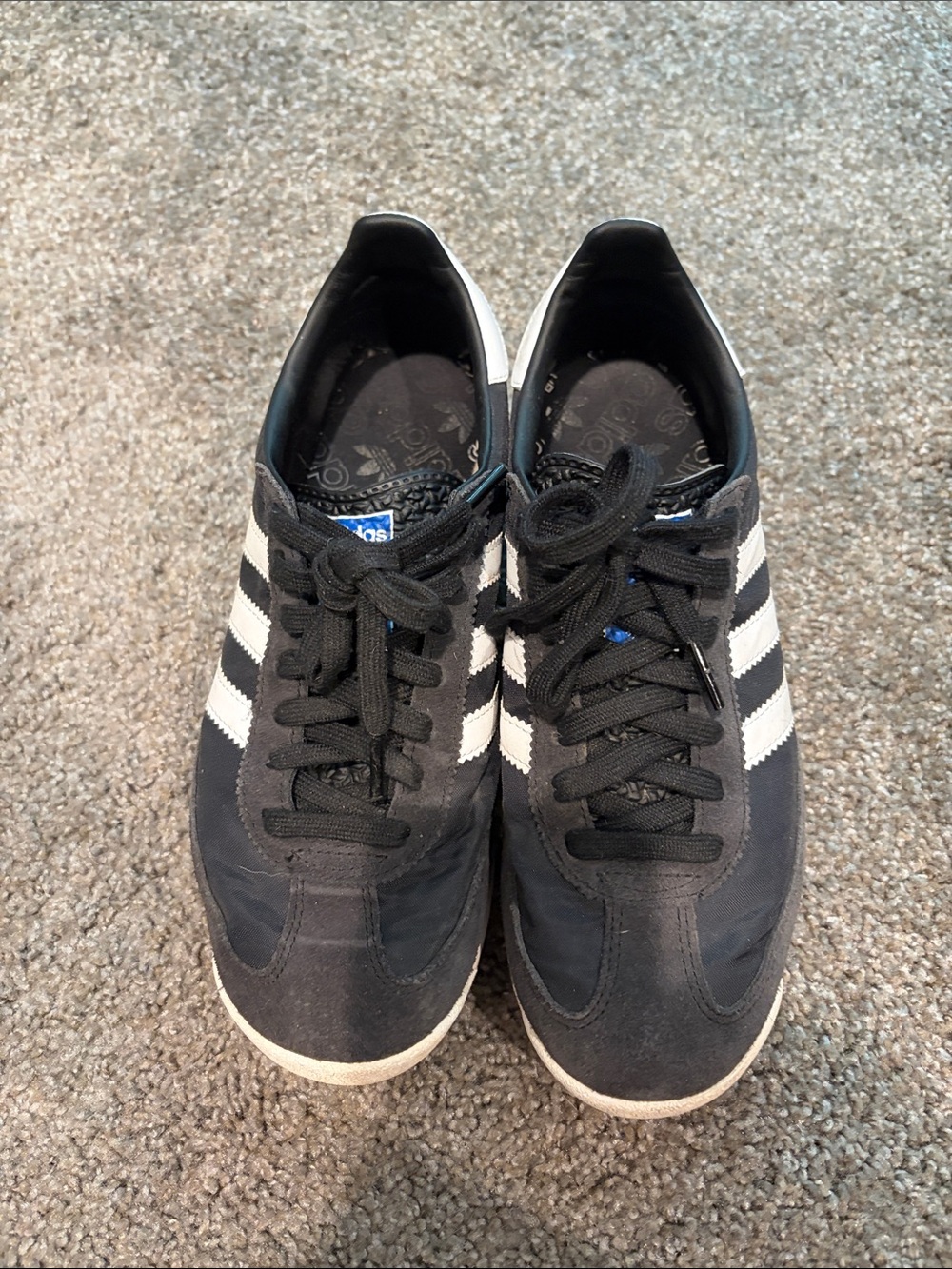 adidas Black Sneakers with White Three Stripes